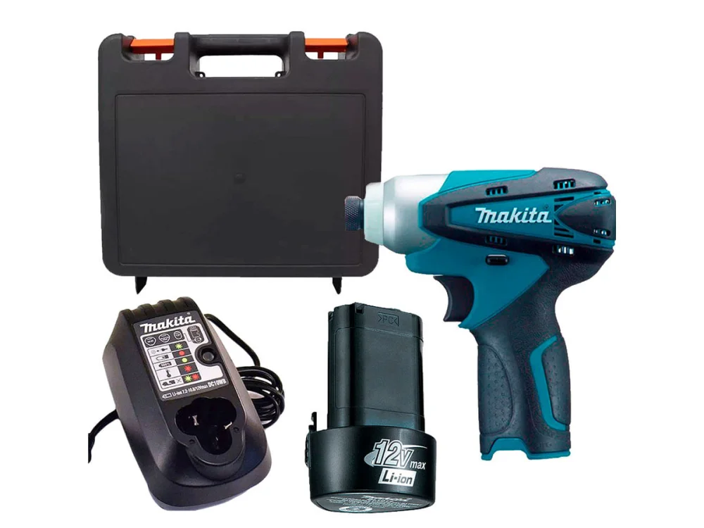 Kit Parafusadeira de Impacto TD090DZ Makita e Bateria 12V e Carregador e Maleta