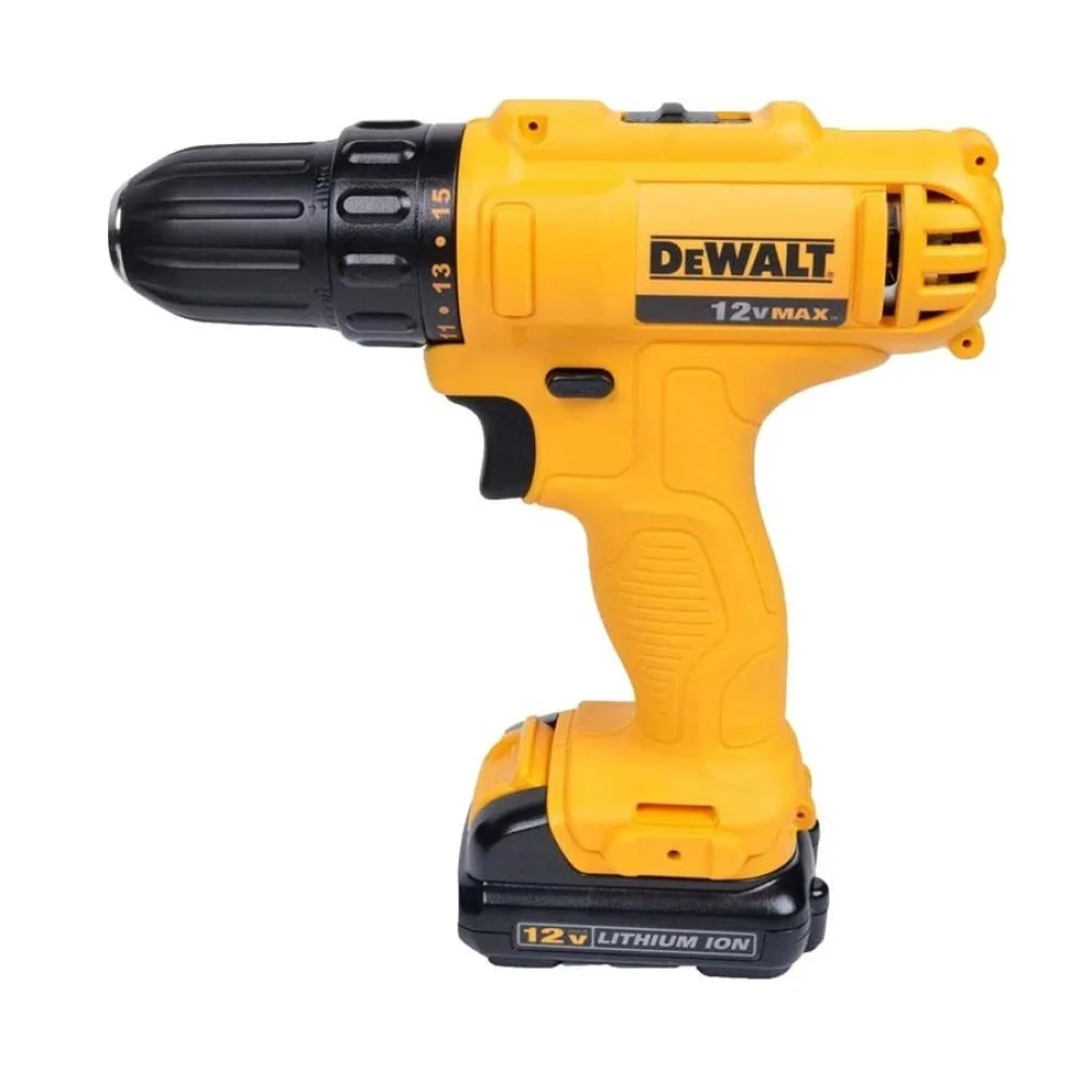 Kit Parafusadeira e Furadeira 12V Max DCD700C2 DeWalt e Estojo de Bits 18 Peç