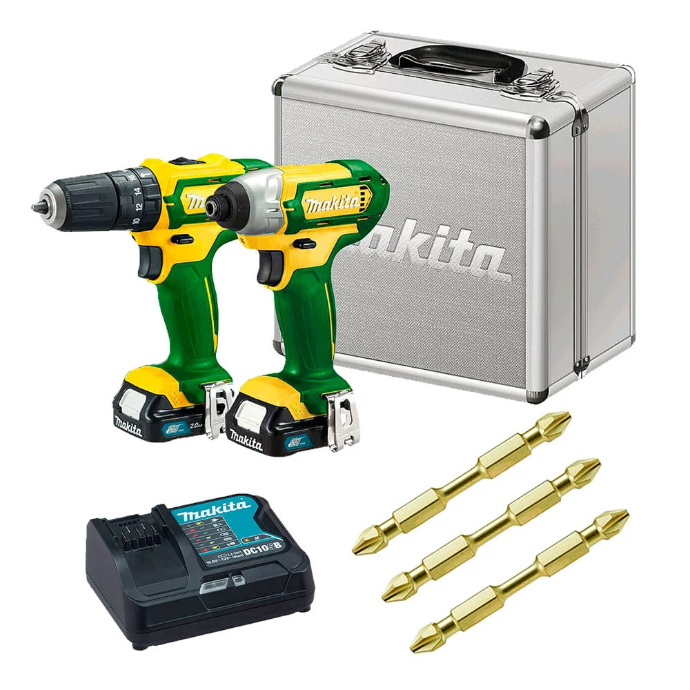 Kit Parafusadeira e Furadeira de Impacto CLX202BR Makita e 3 Bits de Torção PH2