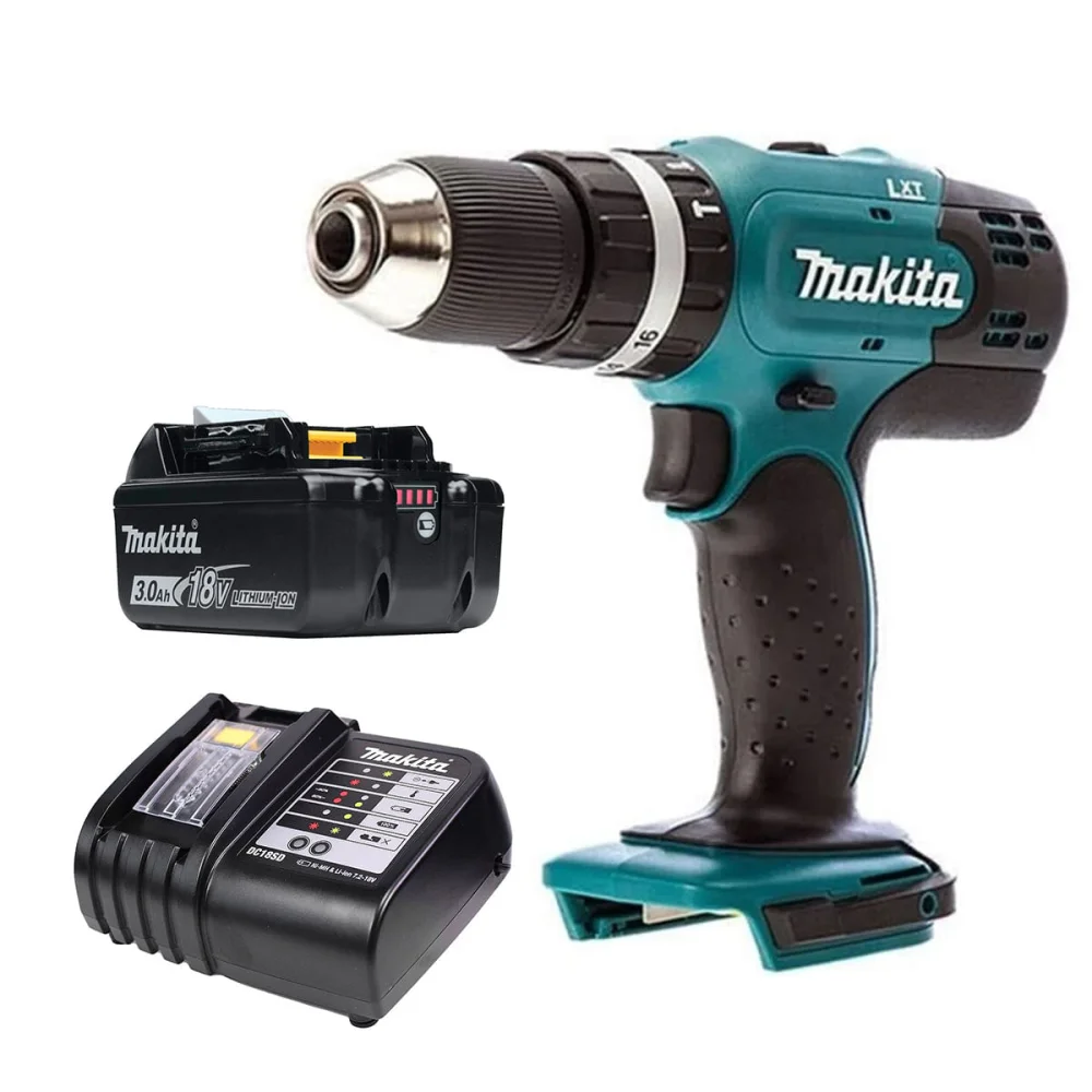 Kit Parafusadeira e Furadeira de Impacto DHP453Z Makita e Carregador e Bateria