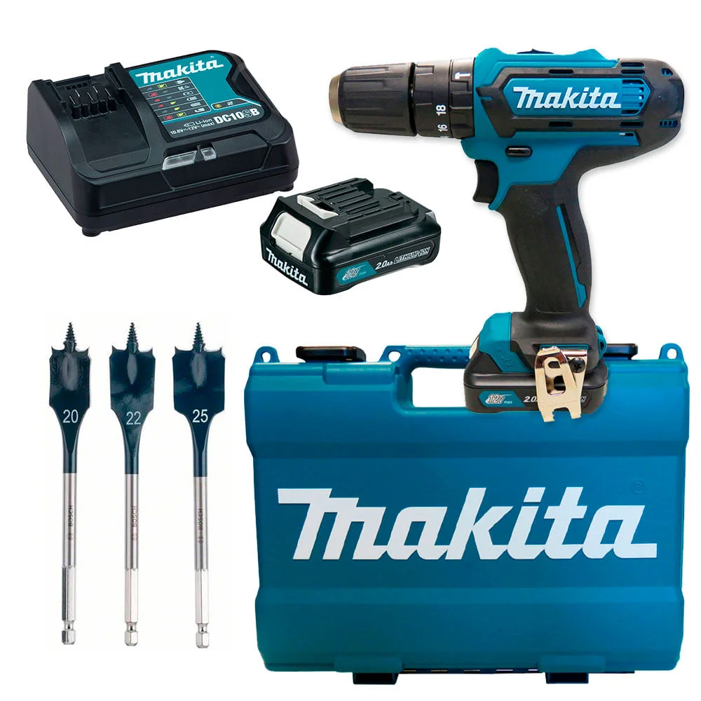 Kit Parafusadeira e Furadeira de Impacto e Maleta HP331DSAE Makita e 3 Brocas