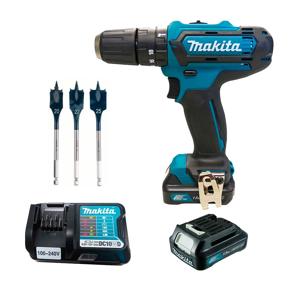 Kit Parafusadeira e Furadeira de Impacto HP331DWY Makita e Jogo de Brocas Self