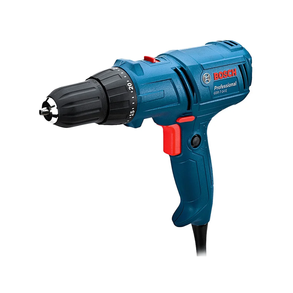 Kit Parafusadeira Furadeira 400 Watts GSR 7-14 E Bosch e 7 Brocas e Jogo de Bits