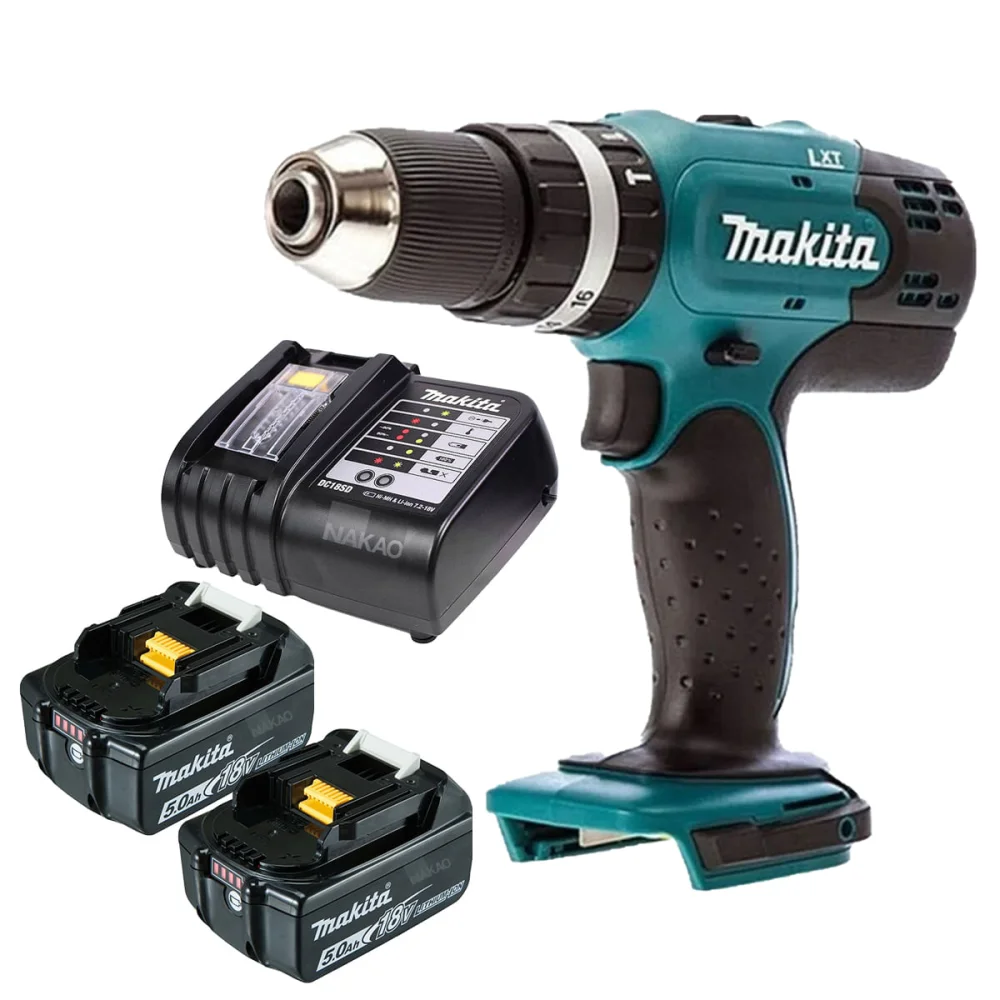 Kit Parafusadeira Furadeira à Bateria DHP453Z Makita e 2 Baterias e Carregador