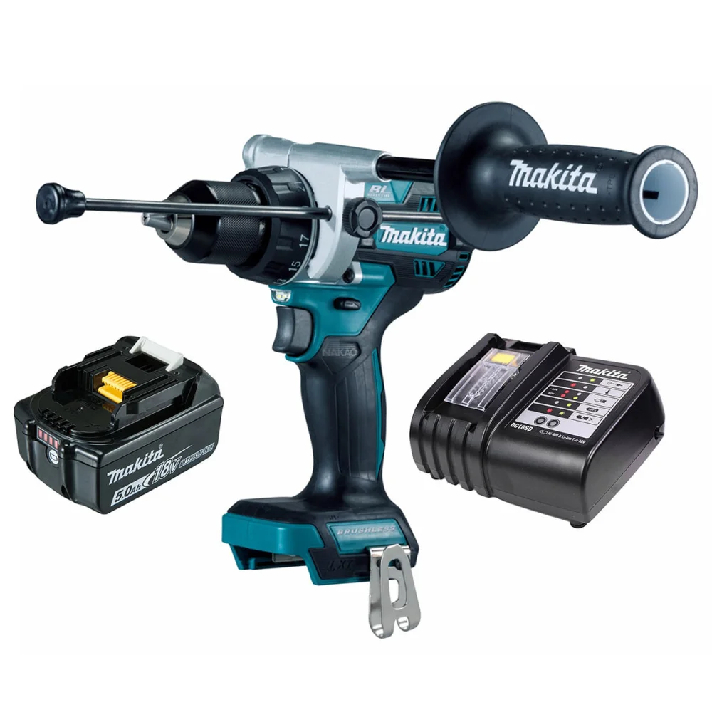 Kit Parafusadeira Furadeira de Impacto DHP486Z Makita e Bateria 18V e Carregador