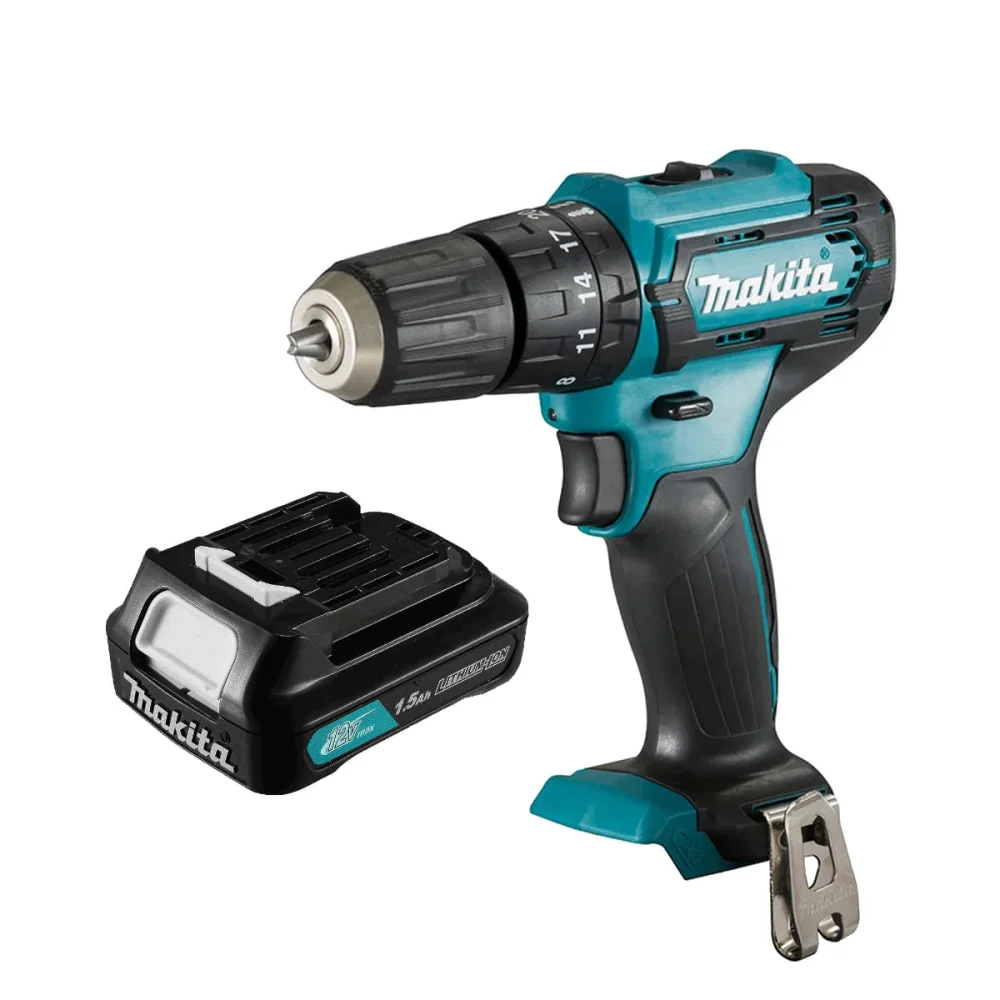 Kit Parafusadeira Furadeira de Impacto HP333DZ Makita e Bateria 12V 1.5Ah