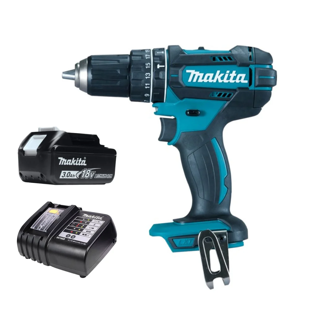 Kit Parafusadeira Furadeira de Impacto HP482Z Makita e Bateria 18V e Carregador