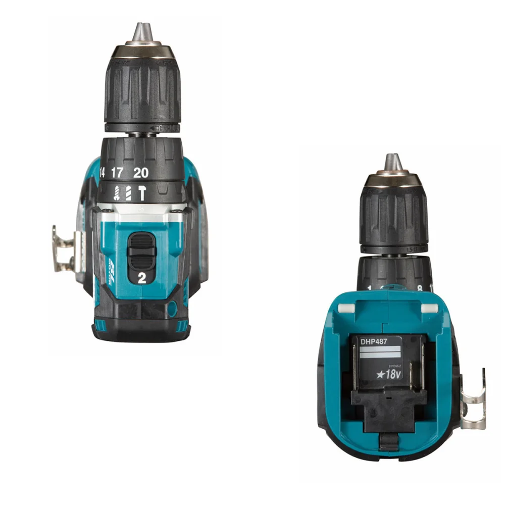 Kit Parafusadeira Furadeira DHP487Z Makita e Bateria 18V e Carregador e Bolsa