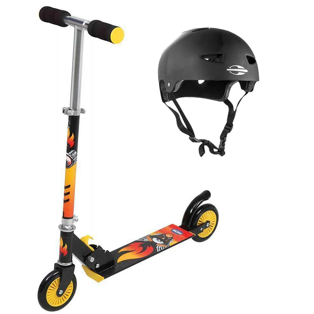 Kit Patinete Juvenil Menina e Menino Mor e Capacete Mormaii para Skate e Patins