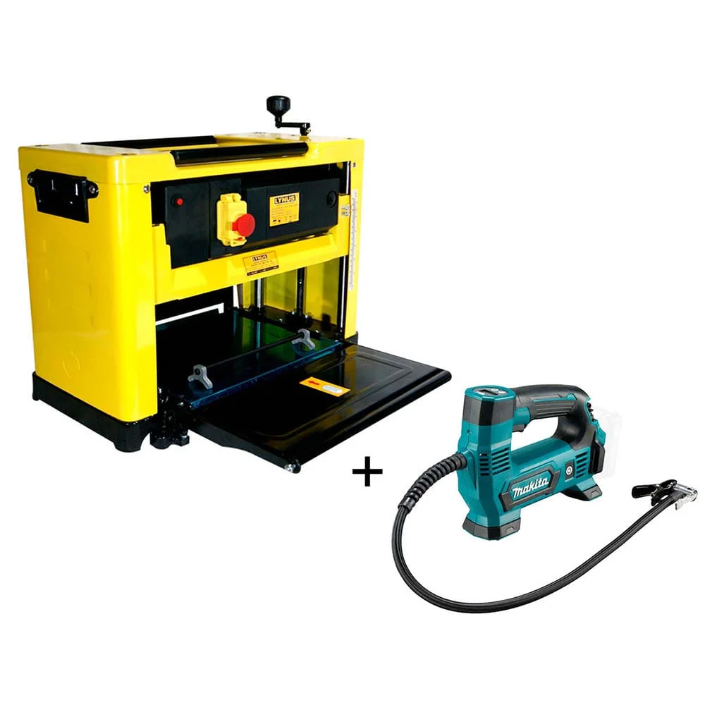Kit Plaina 13 PDL-1300 Lynus e Compressor à BateriaNão AcompanhaMP100DZ Makita