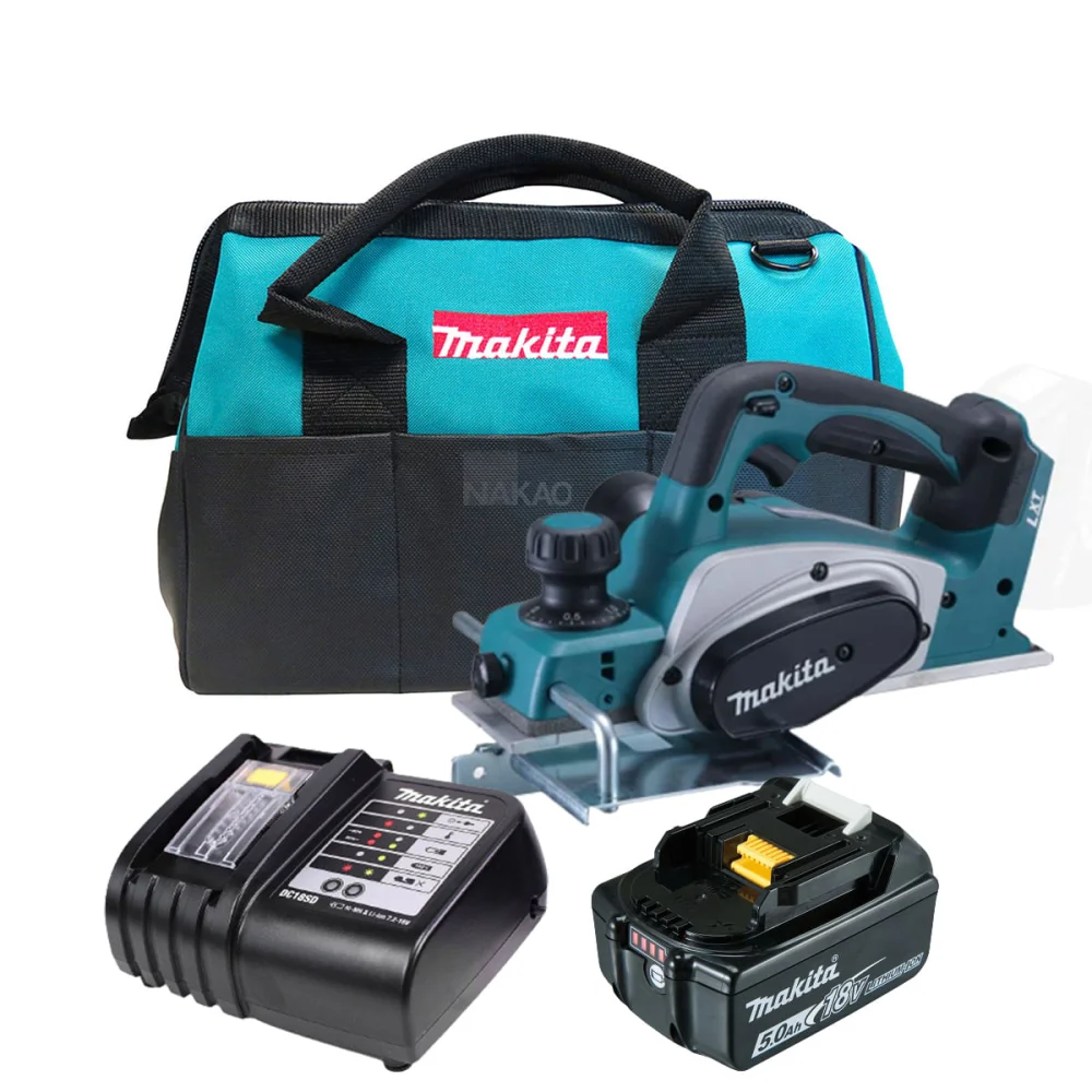 Kit Plaina 82mm à Bateria DKP180Z Makita e Bateria 18V e Carregador e Bolsa