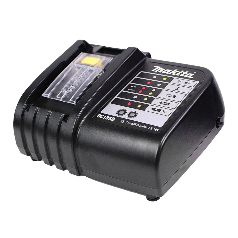 Kit Plaina 82mm DKP180Z Makita e Bateria 18V e Carregador DC18RC e Bolsa