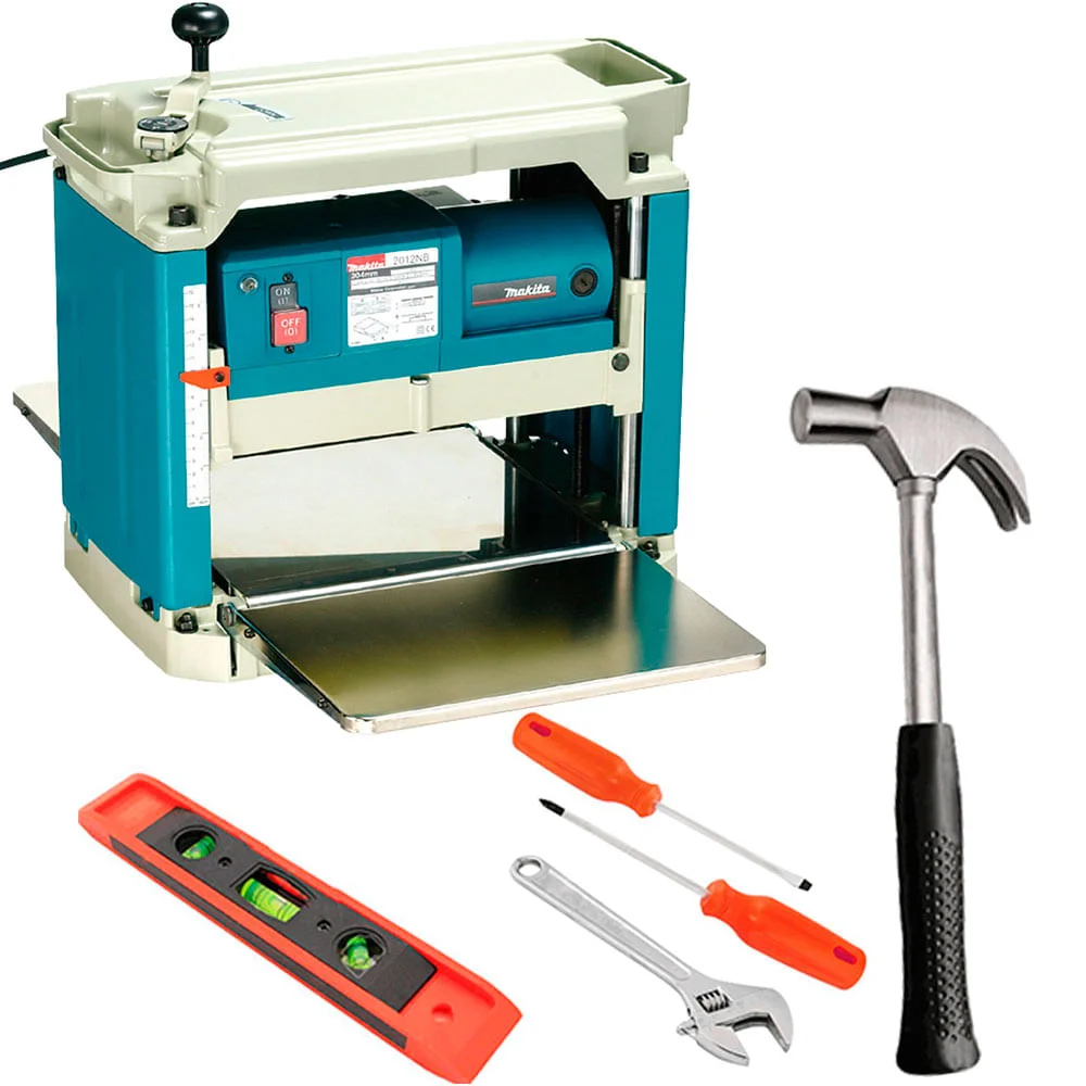 Kit Plaina Desengrosso 2012NB Makita e Combo Ferramentas Gerais 5 Peç