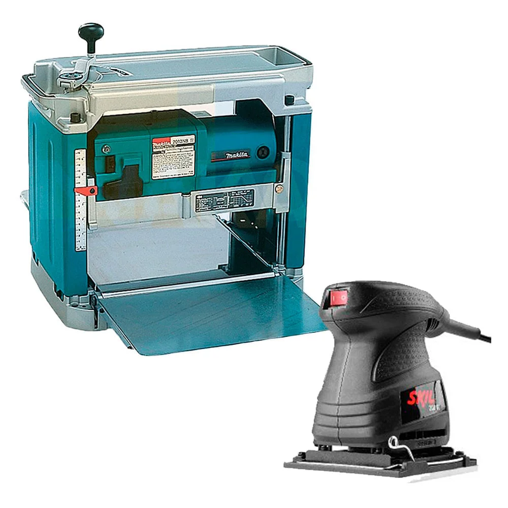 Kit Plaina Desengrosso 2012NB Makita e Lixadeira Orbital de Palma F0127232
