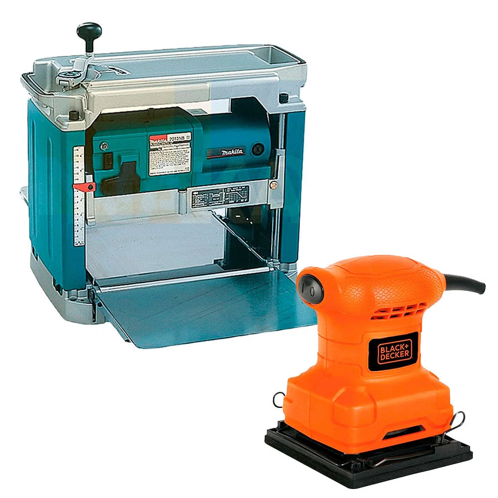 Kit Plaina Desengrosso 304mm 2012NB Makita e Lixadeira Orbital BS200