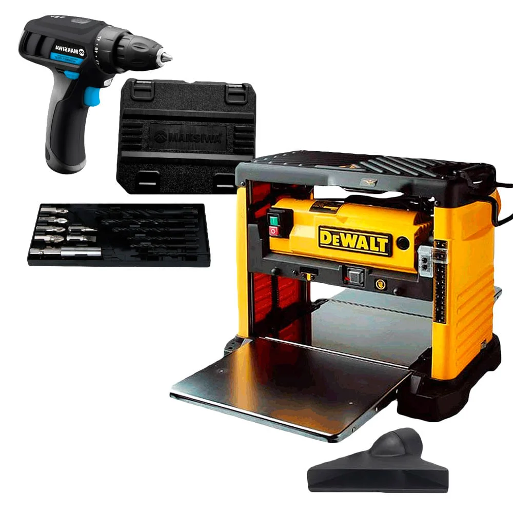 Kit Plaina Desengrosso Portátil DW733 DeWalt e Furadeira e Parafusadeira FPC.12
