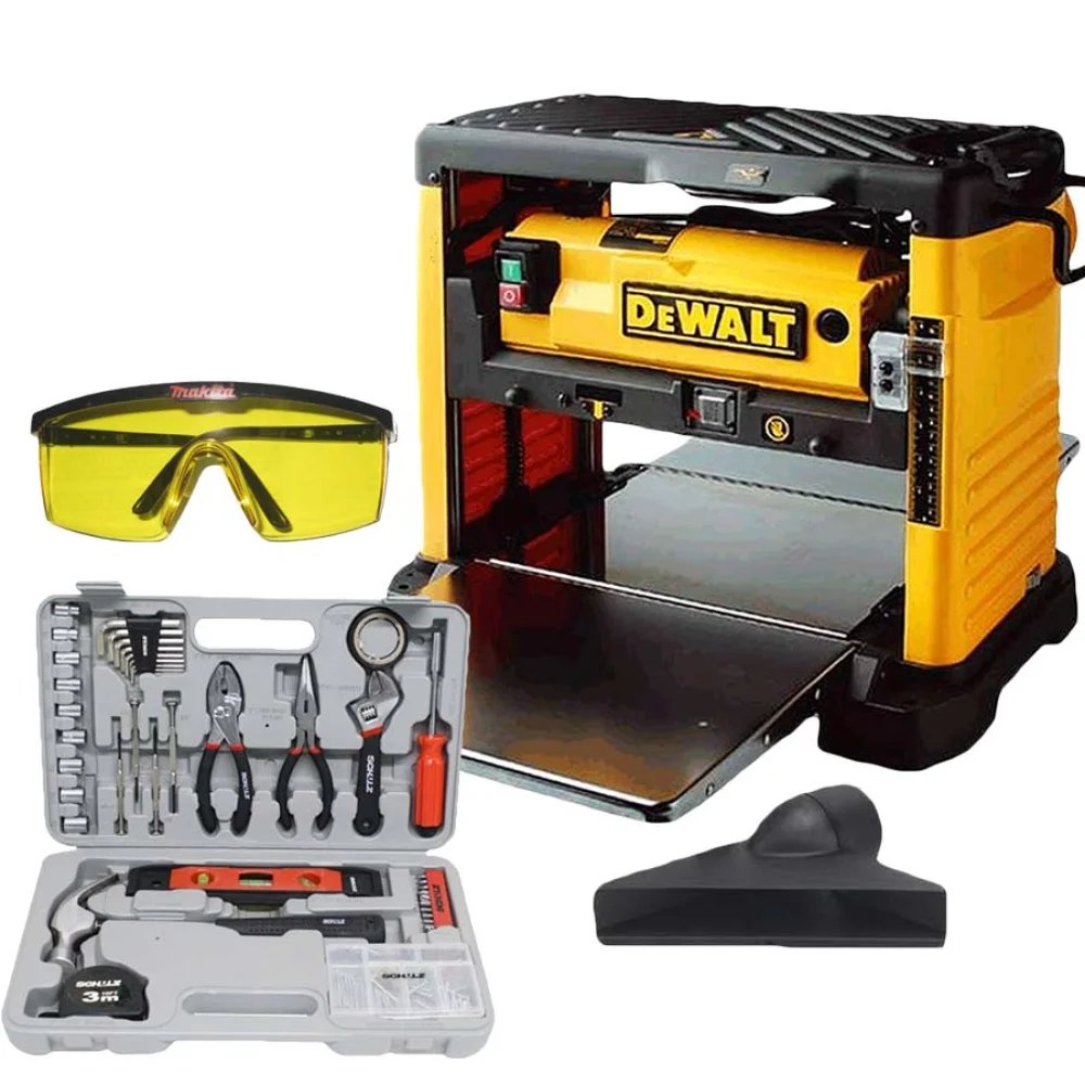 Kit Plaina Portátil 1800W DW733 DeWalt e Óculos de Segurança Kit Ferramentas 220 Volts