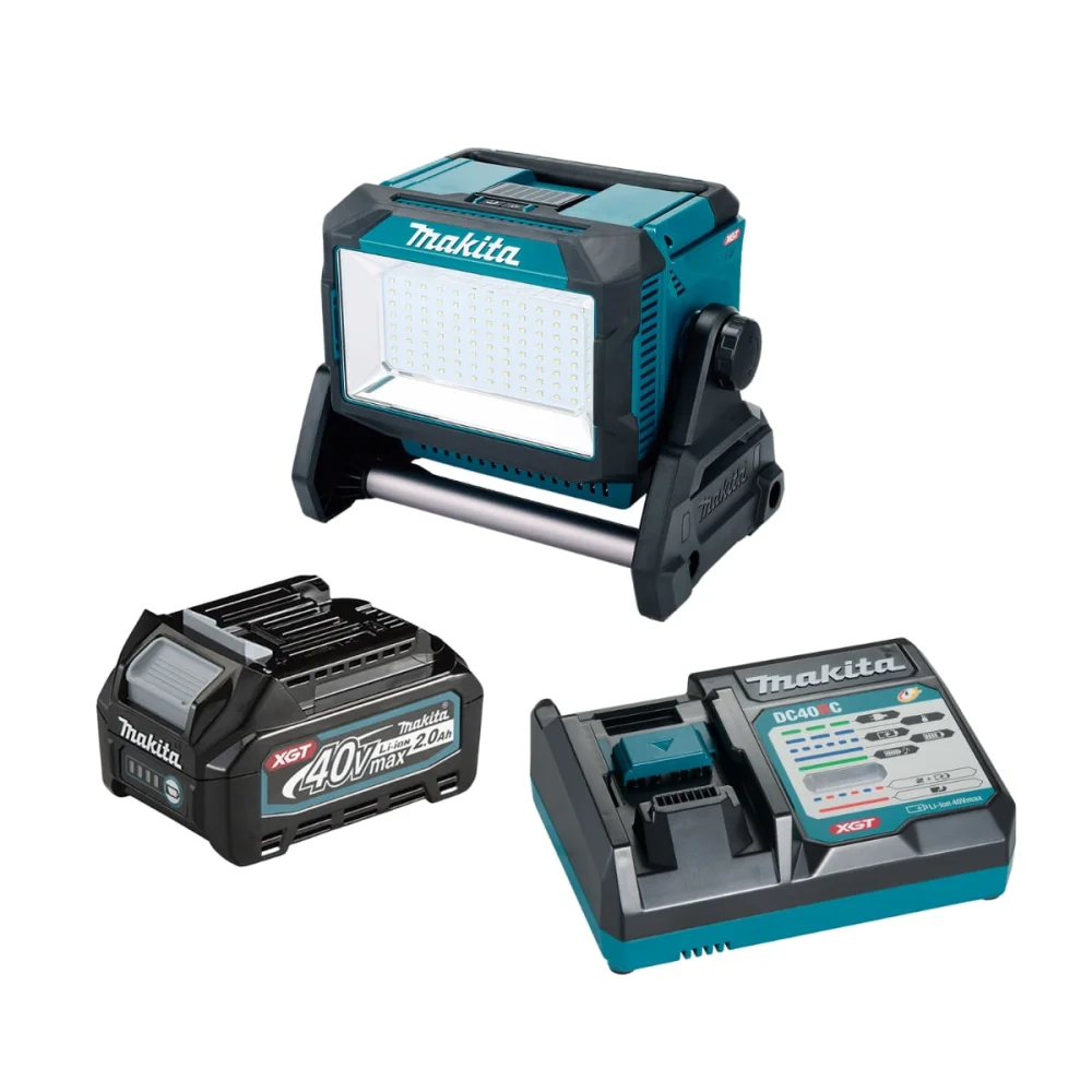 Kit Refletor 96 Leds à Bateria 40Vmax ML009G Makita e Bateria 2.0Ah e Carregador