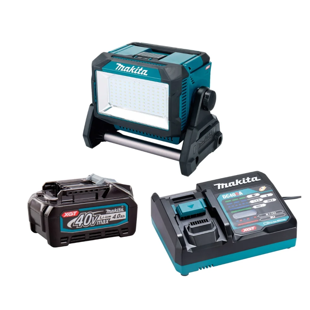 Kit Refletor 96 Leds à Bateria 40Vmax ML009G Makita e Bateria 4.0Ah e Carregador