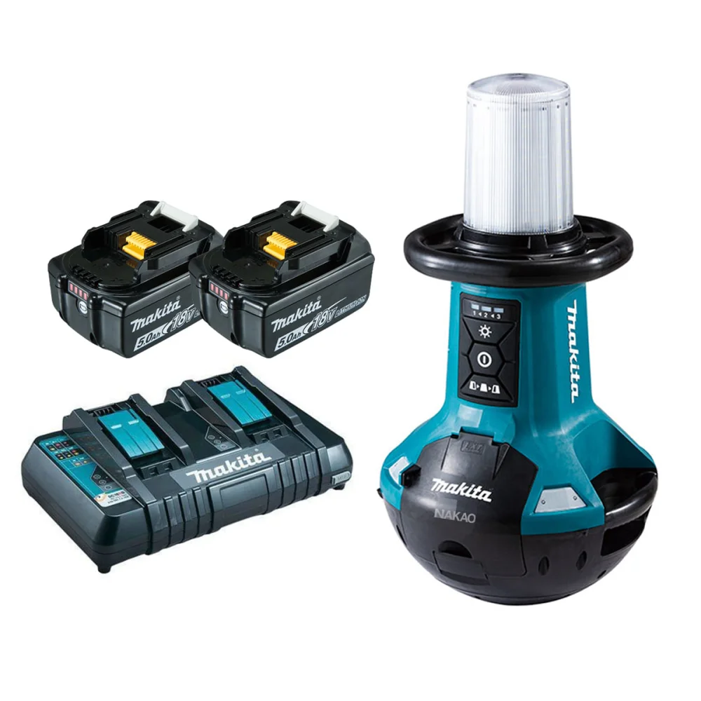 Kit Refletor Led para Área de Trabalho DML810 Makita 2Bat 5.0Ah CarregadorDC18RD