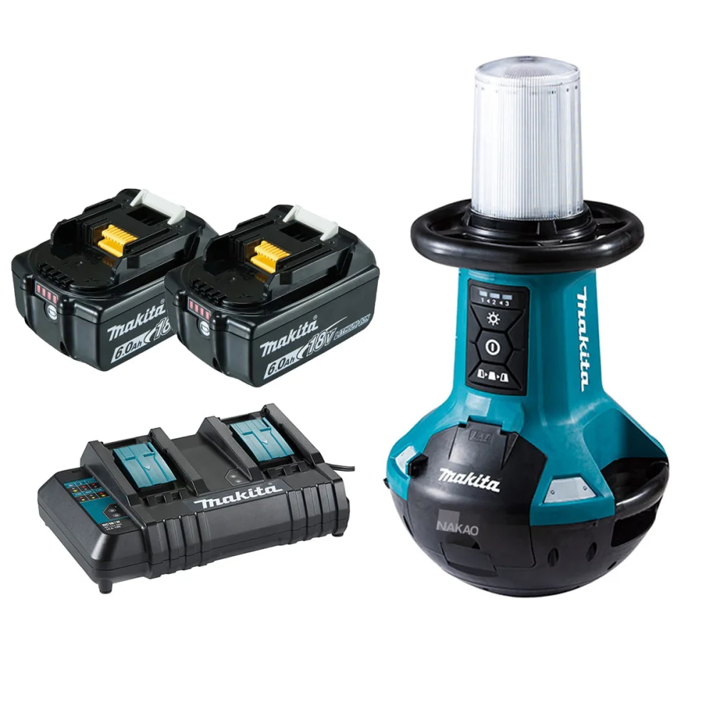 kit Refletor Led para Área de Trabalho DML810 Makita 2Bat 6.0Ah CarregadorDC18SH