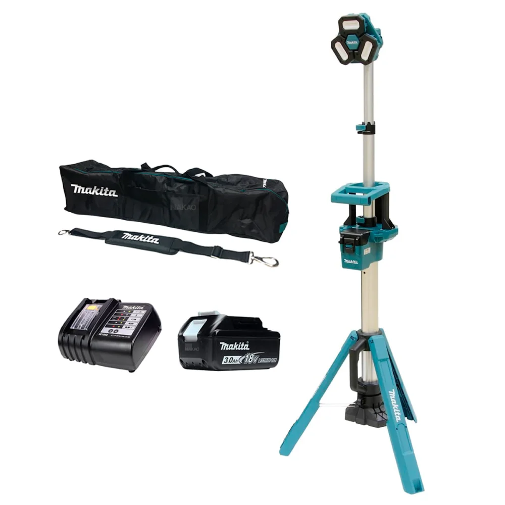 Kit Refletor para Área de Trabalho DML814 Makita e Bateria 18V e Carregador