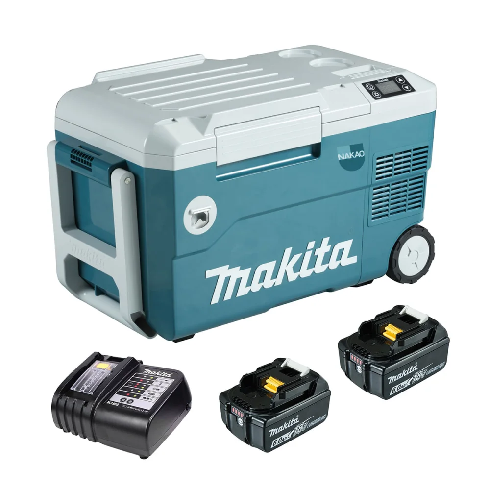 Kit Refrigerador e Aquecedor DCW180Z Makita e 2 Baterias 6.0Ah e Carregador 18SD