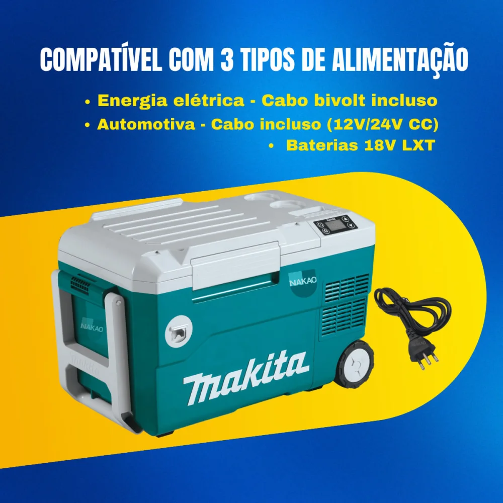Kit Refrigerador e Aquecedor DCW180Z Makita e 2Baterias5.0Ah e Carregador DC18SH