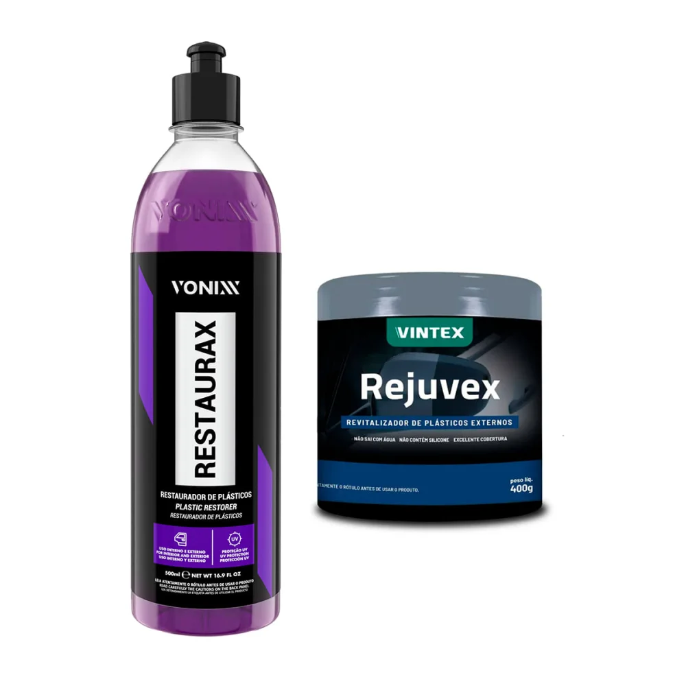 Kit Restaurador de Plásticos 500ml 2009015 Vonixx e Revitalizador de Plásticos