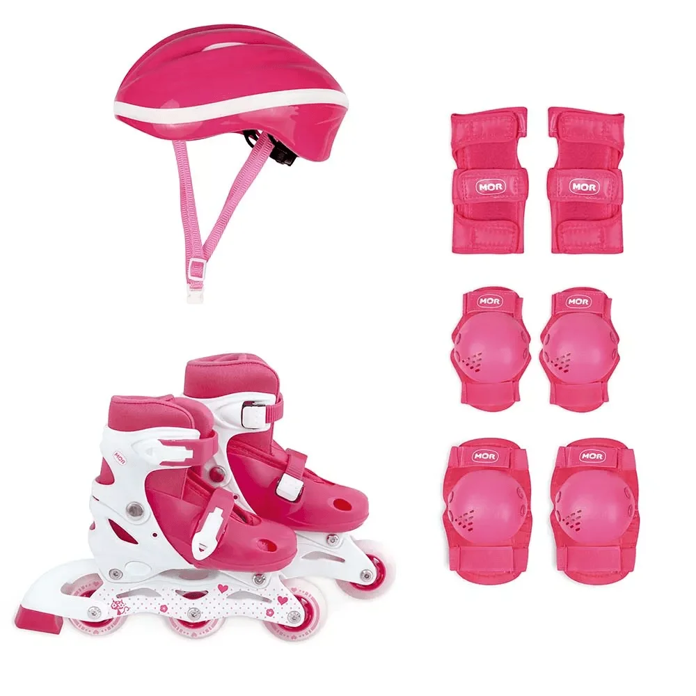 Kit Roller Tamanho P 30 até 33 Roller e Joelheira e Capacete Mor