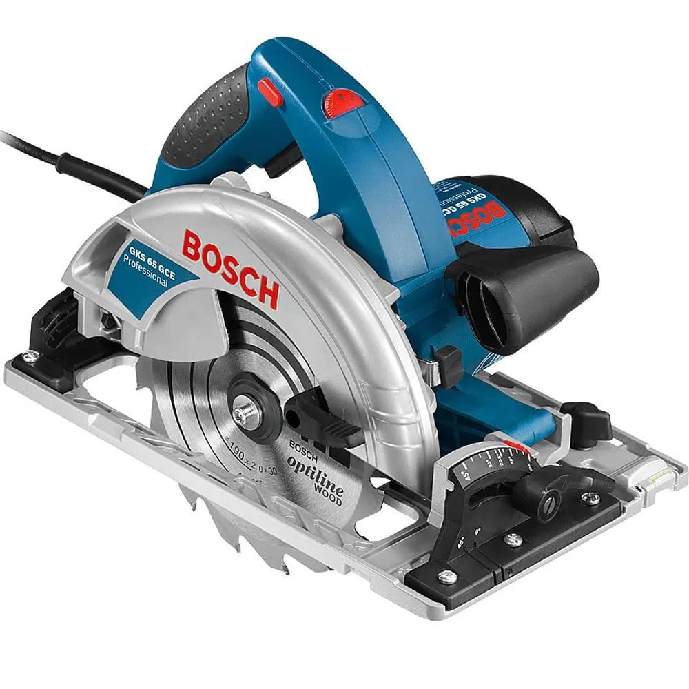 Kit Serra Circular 180mm 1.800 Watts GKS 65 GCE Bosch e Trilho de 80cm FSN 800 220 Volts