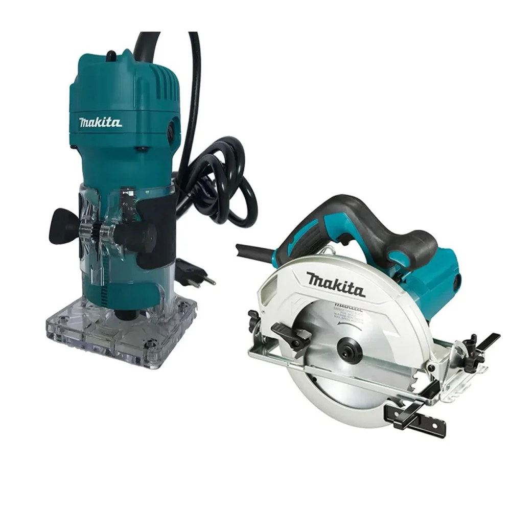 Kit Serra Circular 185mm 1600W HS7010 e Tupia 6mm 530W 3709 Makita