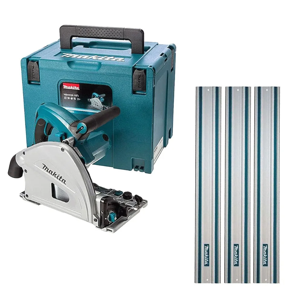 Kit Serra Circular de Trilho com Maleta SP6000J Makita e 3 Trilhos de 3 Metros