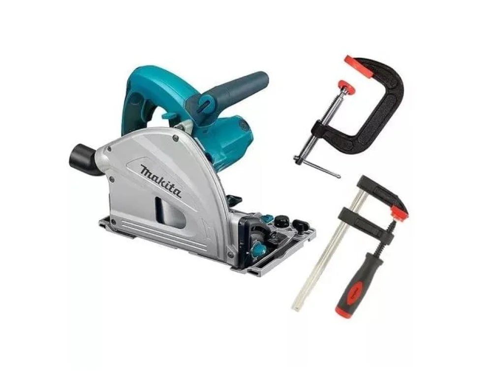 Kit Serra Circular de Trilho SP6000 Makita e Grampos Sargento Nº3 e Nº8