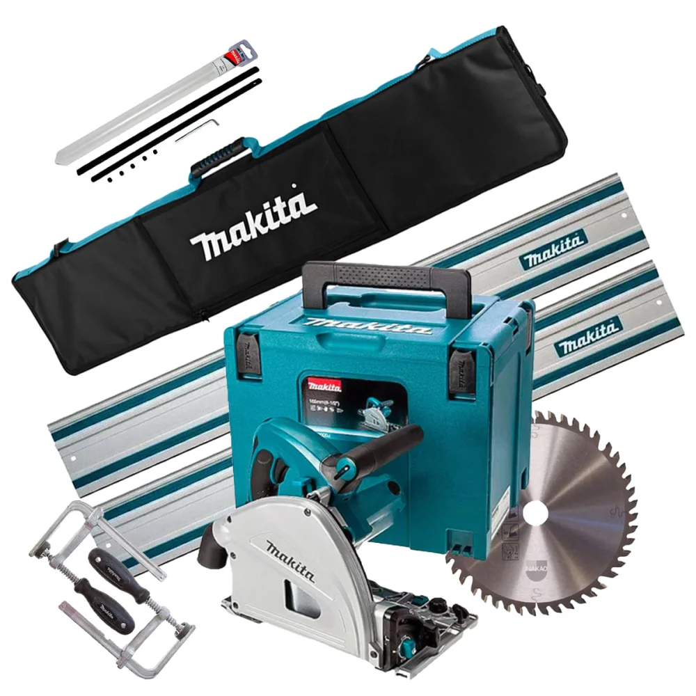 Kit Serra Circular de Trilho SP6000J Makita 2Trilhos1M 2Sargentos Bolsa Conector