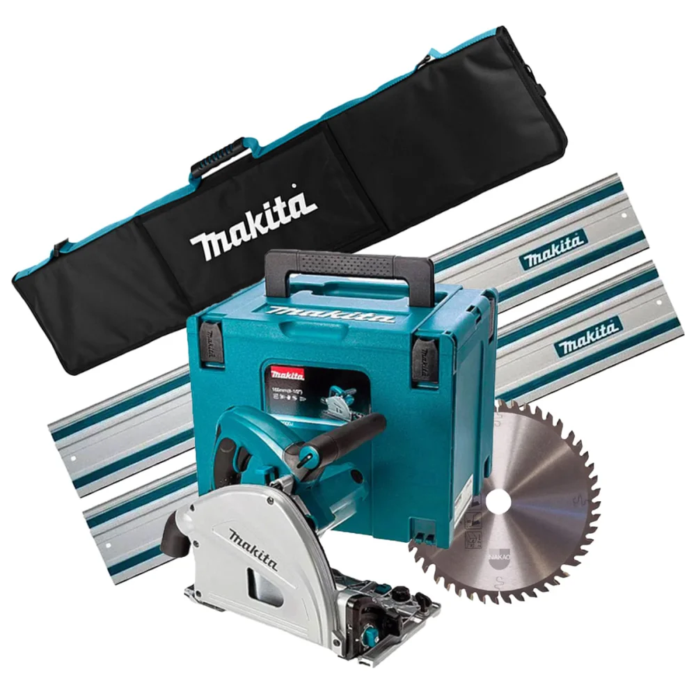Kit Serra Circular de Trilho SP6000J Makita e 2 Trilhos 1M e Bolsa para Trilho