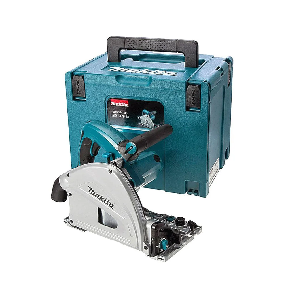 Kit Serra Circular Manual 165mm 1300W Com Maleta SP6000J Makita e Trilho 1 metro