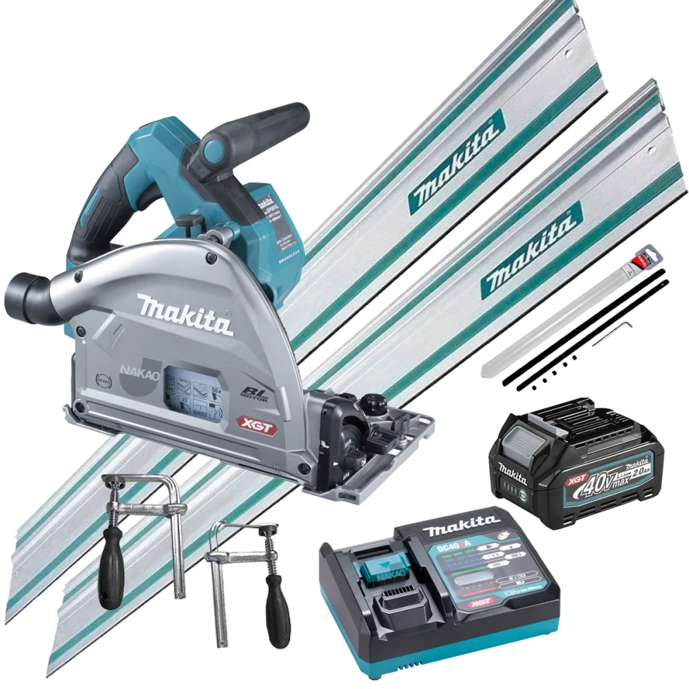 Kit Serra Circular SP001GZ Makita Bat Carregador 2Trilhos 1M Sargento Conector 220 Volts