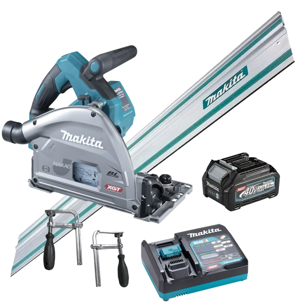 Kit Serra Circular SP001GZ Makita e Bateria e Carregador e Trilho 1.5 e Sargento 220 Volts