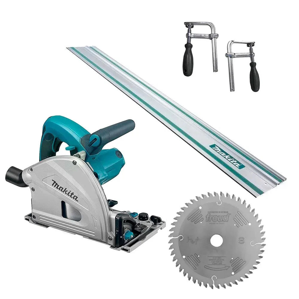 Kit Serra Circular SP6000 Makita e 1Trilho 1.5m e 2 Sargentos e 1 Disco de Serra