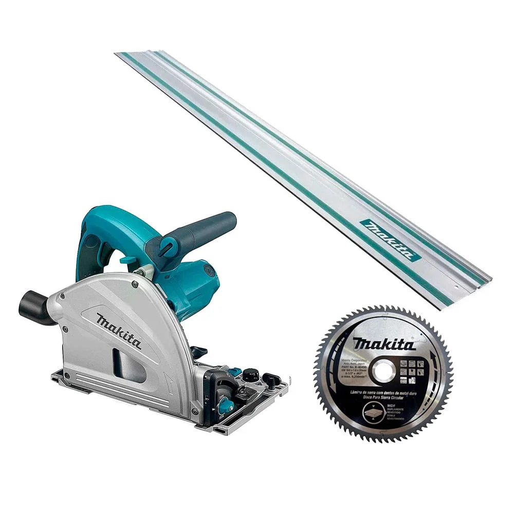 Kit Serra Circular SP6000 Makita e 1Trilho 1.5m e 2 Sargentos e 1Disco Serra 72T