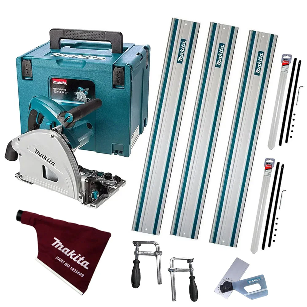 Kit Serra Circular SP6000J Makita 3Trilho1m Conectores Sargento Coletor Conj Âng