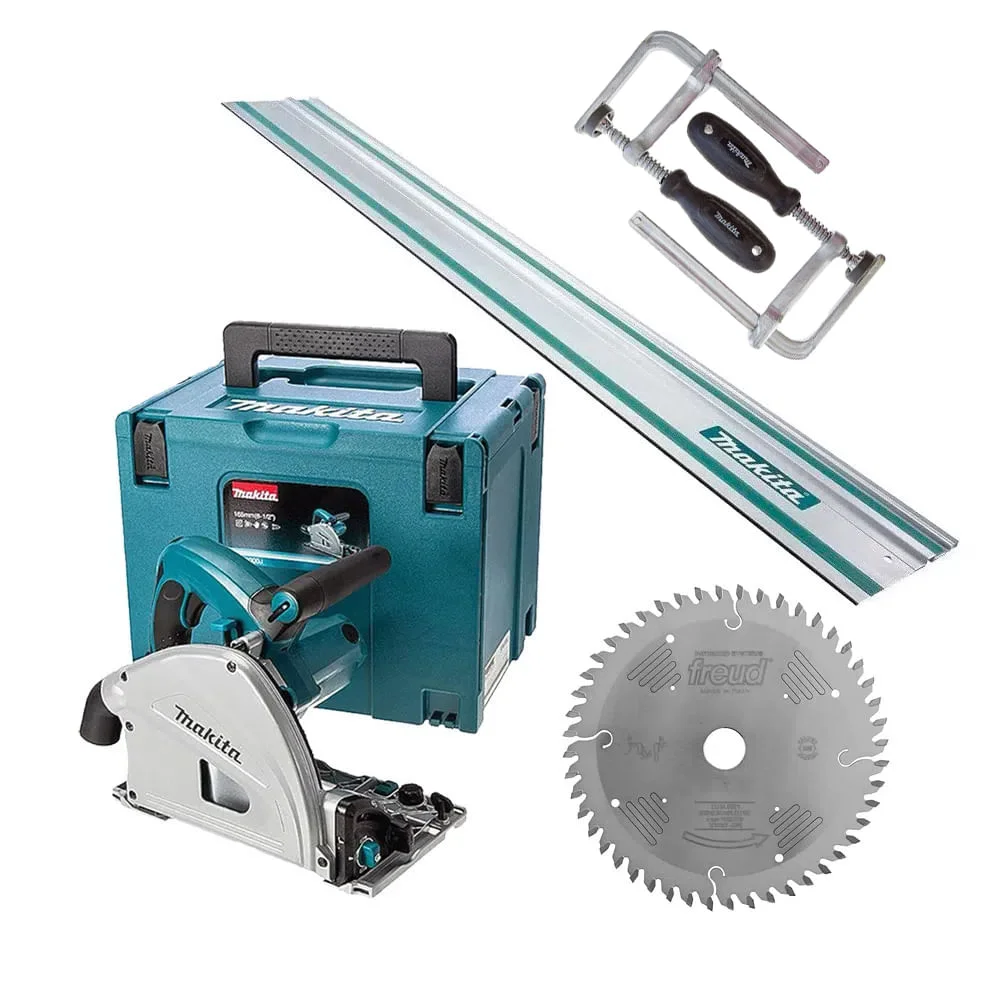 Kit Serra Circular SP6000J Makita e 1 Trilho 1.5m e 2 Sargentos e 1 Disco Serra