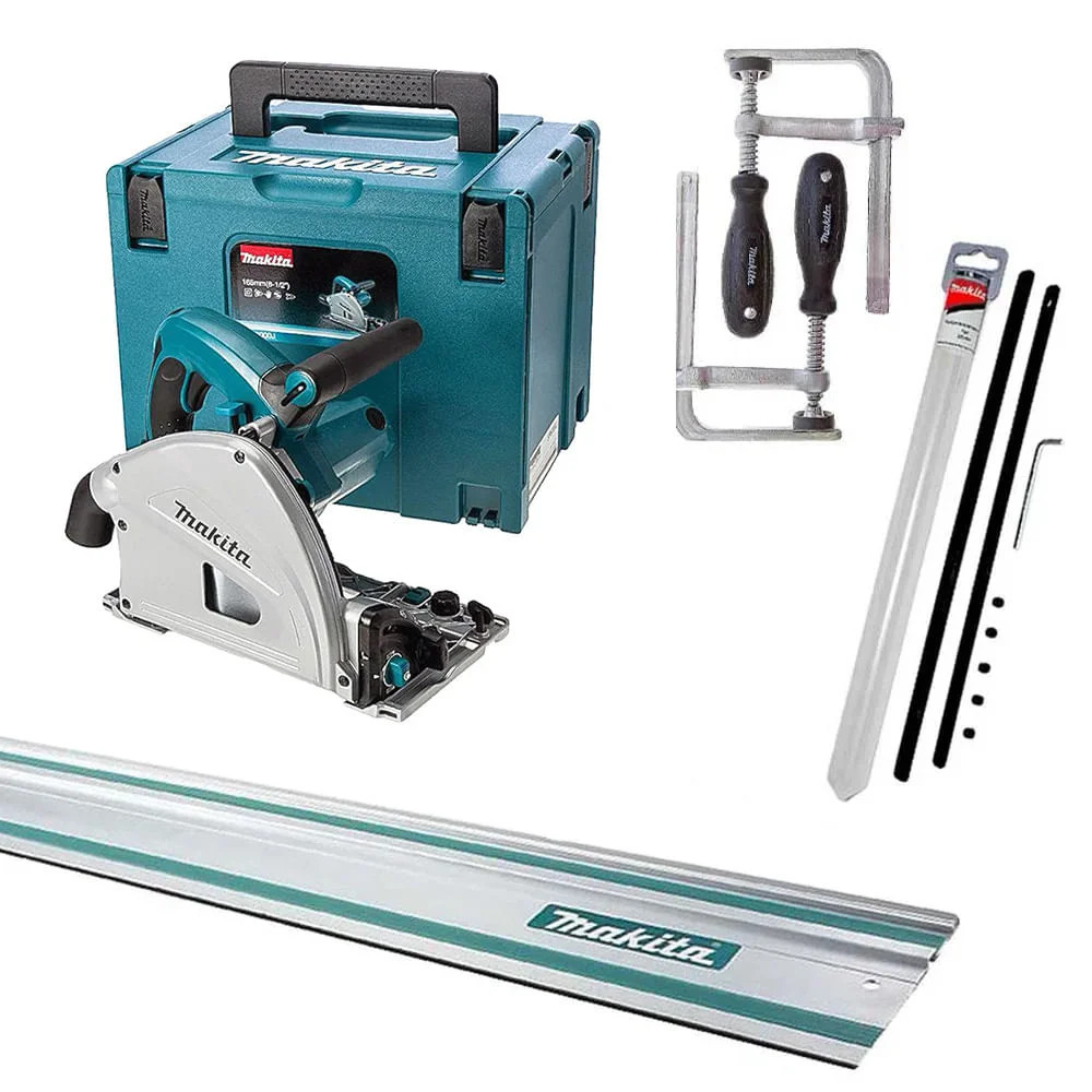 Kit Serra Circular SP6000J Makita e 1Trilho 1.4 e 1.9m e 1Conector e 2Sargentos