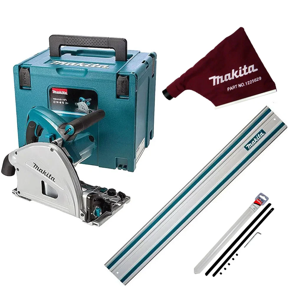 Kit Serra Circular SP6000J Makita e Trilho 1.9 metros e Conector e Coletor