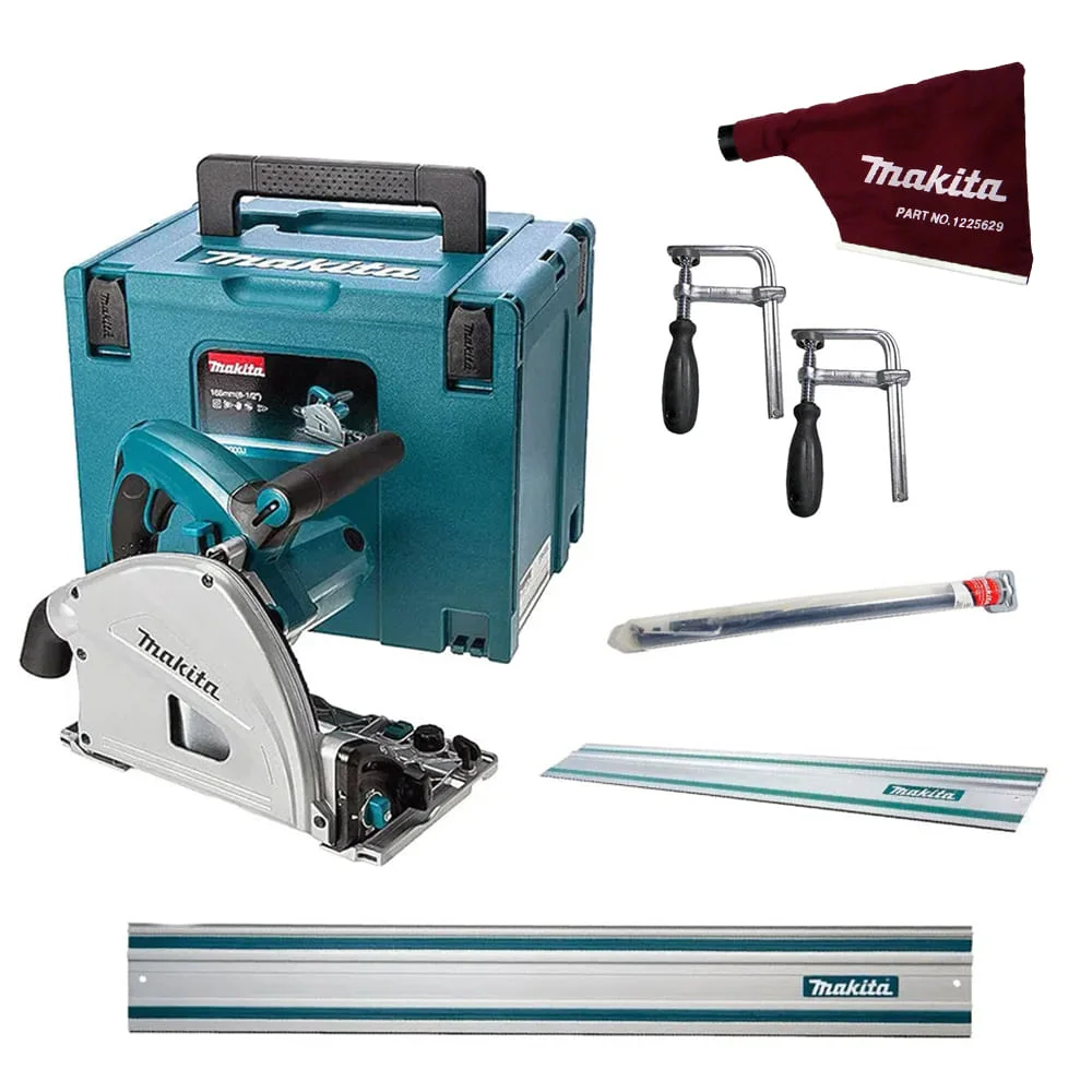 Kit Serra Circular SP6000J Makita Trilho 1.9 e 3m Conector 2Sargentos e Coletor