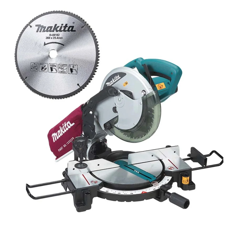 Kit Serra de Esquadria 255mm MLS100 Makita e Disco de Serra para AlumÍnio