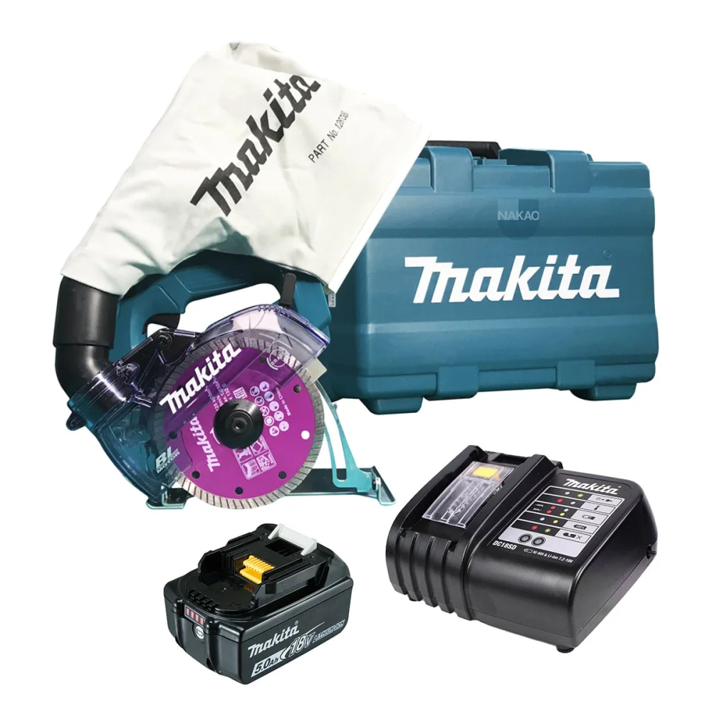 Kit Serra Mármore à Bateria 125mm DCC500ZKX1 Makita e Bateria 18V e Carregador