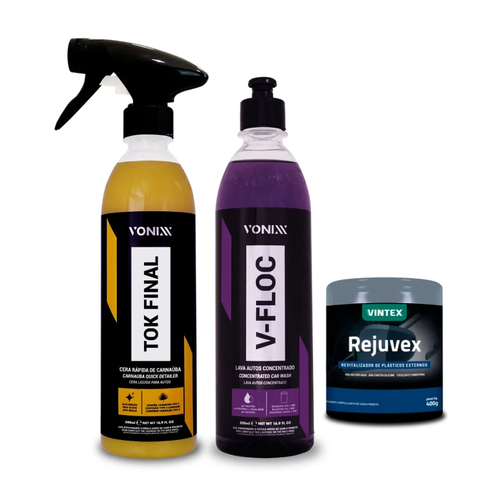Kit Shampoo Automotivo 2011069 e Tok Final Cera Carnaúba e Revitalizador