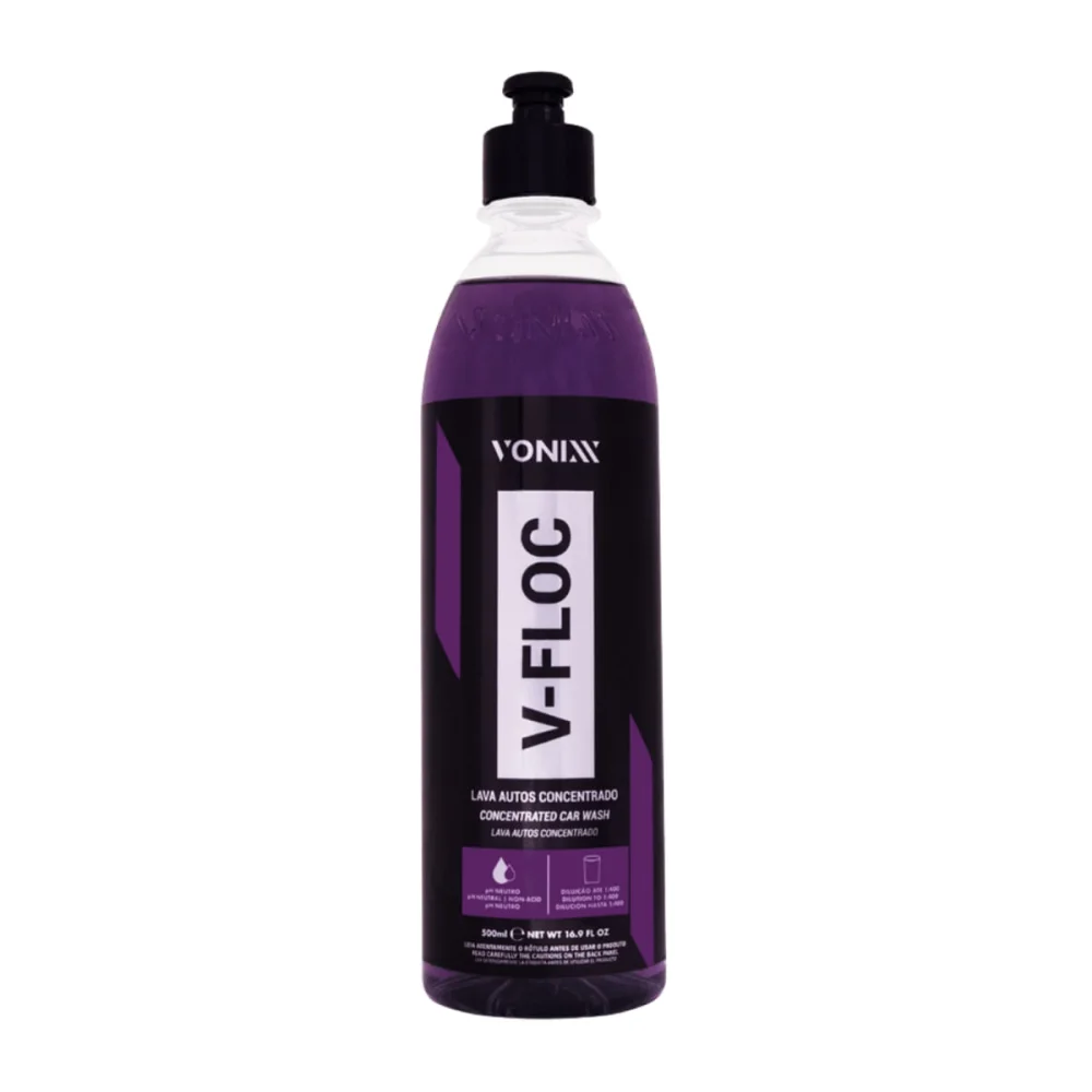 Kit Shampoo Automotivo Alta Performance V-Floc Vonixx 500ml e Luva de Miocrofibra